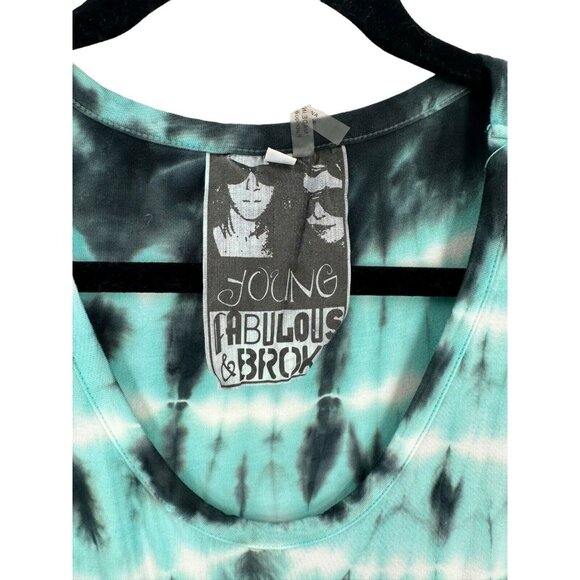Young Fabulous & Broke Blue Black WhiteTie Dye Dress Beachy Size Small - Picture 2 of 10